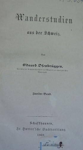 Seller image for Wanderstudien aus der Schweiz. Zweiter Band. for sale by Antiquariat Bookfarm