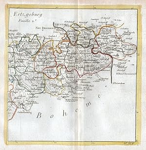 Bild des Verkufers fr Ertzgeburg Feuille 2e" - Erzgebirge Osterzgebirge Pirna Dresden Freiberg Schmiedeberg Glashtte Rechenberg Sayda Tharandt Karte map zum Verkauf von Antiquariat Steffen Vlkel GmbH