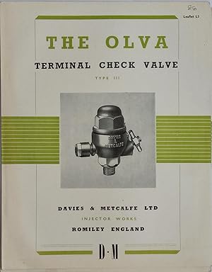 Bild des Verkufers fr The Olva Terminal Check Valve Type III. Leaflet L3. zum Verkauf von The Book House  (PBFA)