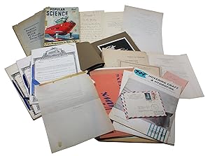 Seller image for A large archive of material featuring a typed and signed letter to Wsevolode Grünberg and a short autograph note by Einstein, an ALS by Elsa Einstein and 2 TLS by Helene Dukas. Accompanied by a large archive of Grünberg's papers, consisting of well over 1,000 pages of material including some of his original drawings for his hydrofoil improvements, copies of his patents, etc. for sale by Antiquariat INLIBRIS Gilhofer Nfg. GmbH
