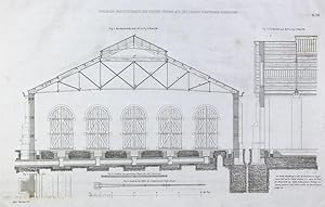 "Passagier-Maschinenhaus der Station Camden auf der London-Birmingham-Eisenbahn" originale Feder-...