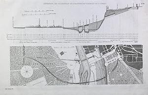 "Längenprofil und Situationsplan der Atmosphaerischen Eisenbahn von St. Germain" originale Feder-...