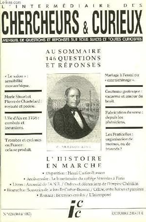 Image du vendeur pour L'INTERMEDIAIRE DES CHERCHEURS ET CURIEUX N 626 - Busut(t)il ; patronyme maltais.Cantonnement en Algrie.Qui tait la Marquise de Chalabre ?.Le gnral Charette.__. Collectionneurs clbres. mis en vente par Le-Livre