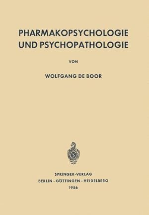 Imagen del vendedor de Pharmakopsychologie und Psychopathologie a la venta por Martin Preu / Akademische Buchhandlung Woetzel