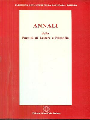 Annali della facolta' di lettere e filosofia 1/86