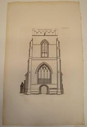 West Front View of Hinckley Church, Antique Print