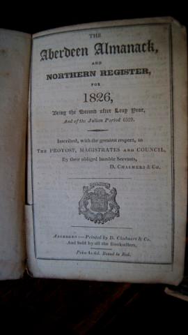 The Aberdeen Almanack, and Northern Register, for 1826.