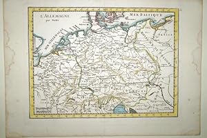 L'Allemagne par Postes. Original Kupferstich - Landkarte. Mer Baltique