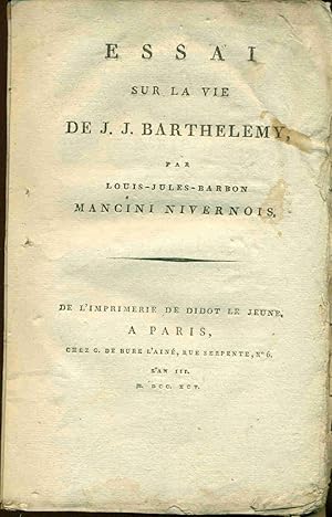 Essai sur la vie de J.J. Barthelemy