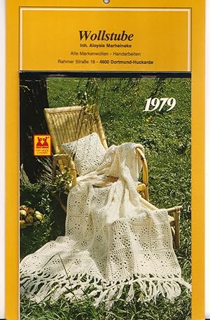 Schoeller Wolle / Esslinger Wolle / burda-Modell - Kalender für das Jahr 1979. Oben auf der gelbe...