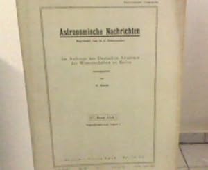 Bild des Verkufers fr Astronomische Nachrichten 275. Band, Heft 2., August 1947. zum Verkauf von Zellibooks. Zentrallager Delbrck