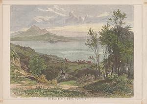 Orig Holzstich Der Buger See in der Schweiz - Schweiz Originalzeichnung von C. Heyn