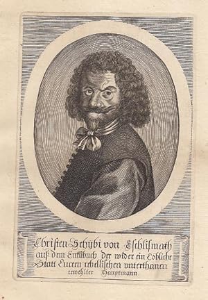 Bild des Verkufers fr Portrt. Halbfigur im Oval. Kupferstich bei Merian, Bild: 18 x 12 cm, Blatt: 34 x 20,5 cm, 1695. zum Verkauf von Antiquariat Michael Eschmann