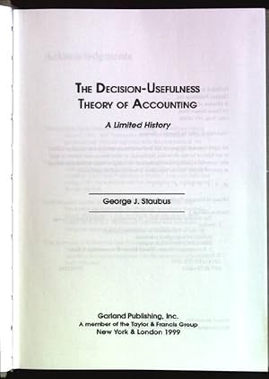 Imagen del vendedor de The decision usefulness theory of accounting: a limited history New Works in Accounting History a la venta por books4less (Versandantiquariat Petra Gros GmbH & Co. KG)