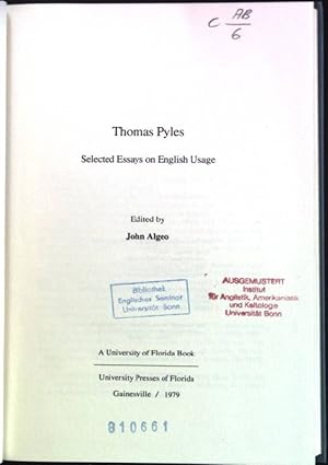 Bild des Verkufers fr Thomas Pyles: selected essays on english usage zum Verkauf von books4less (Versandantiquariat Petra Gros GmbH & Co. KG)