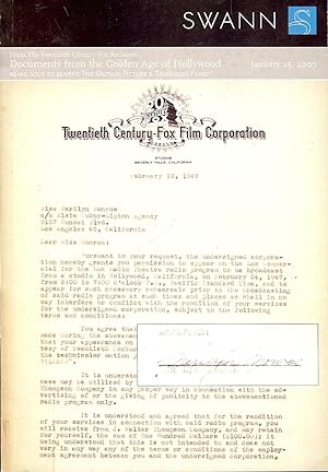 DOCUMENTS FROM THE GOLDEN AGE OF HOLLYWOOD SALE 2100
