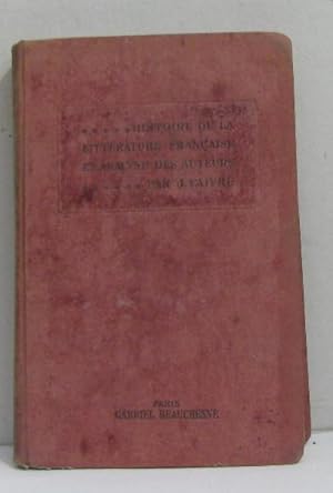 Immagine del venditore per Histoire de la littrature franaise et analyse des auteurs venduto da crealivres