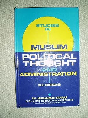 Imagen del vendedor de Studies in Muslim Political Thought and Administration a la venta por Expatriate Bookshop of Denmark