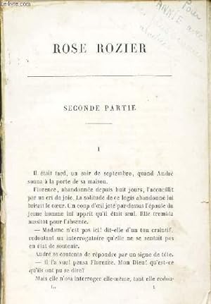 Bild des Verkufers fr ROSE ROZIER - TOME 2 (seconde partie). zum Verkauf von Le-Livre