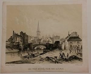 Market Place Leicester 1847 scarce Lithograph Print