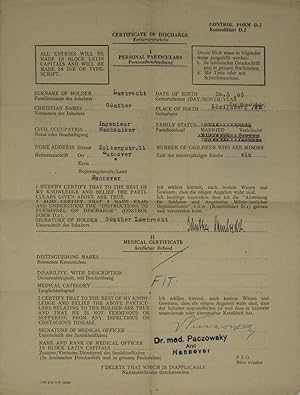 Entlassungsschein aus britischer Kriegsgefangenschaft (2),