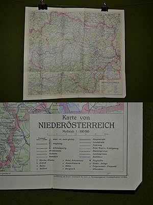 Bild des Verkufers fr Karte von Niedersterreich, 1 : 500.000. (ca 44 x 39 cm) zum Verkauf von Antiquarische Fundgrube e.U.