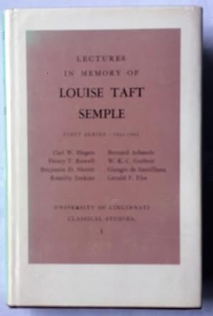 Imagen del vendedor de Lectures in Memory of Louise Taft Semple First Series 1961-1965 a la venta por Beach Hut Books