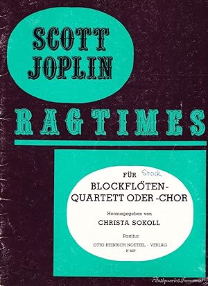 Ragtimes für Blockflöten-Quartett oder Blockflöten-Chor. Partitur.