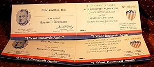 2 Unused Political Tickets F.D. ROOSEVELT