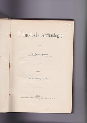 Imagen del vendedor de TALMUDISCHE ARCHAOLOGIE. VOLUME TWO (ONLY, OF 3] a la venta por Meir Turner