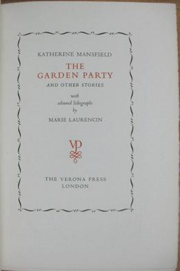 The Garden Party, and other stories.
