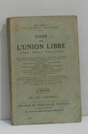 Image du vendeur pour Code de l'union libre mis en vente par crealivres