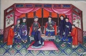 Ten Chinese Gouache Paintings on Pith Paper of Ceremonial, Pedagogical and Domestic Scenes