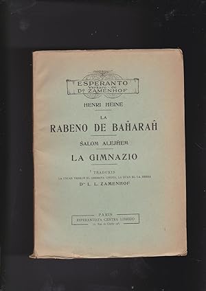 Immagine del venditore per La Rabeno de Baharah, &, La Gimnazio venduto da Meir Turner