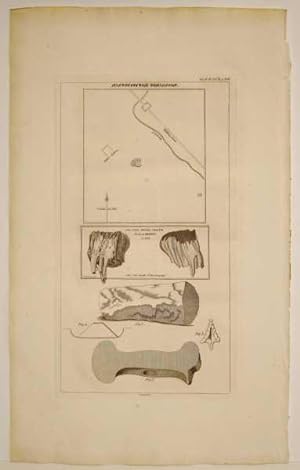 Shepey Roman Burial Finds with Map, Antique Engraving