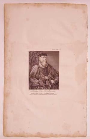 Portrait of Wolstan Dixie, Lord Mayor, Antique Engraving
