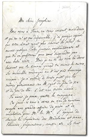 Immagine del venditore per Lettera autografa firmata alla sorella ''Ma chre Josphine''. venduto da Libreria Antiquaria Pregliasco