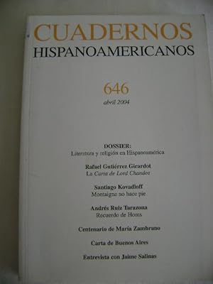 CUADERNOS HISPANOAMERICANOS. Volumen 646-abril 2004