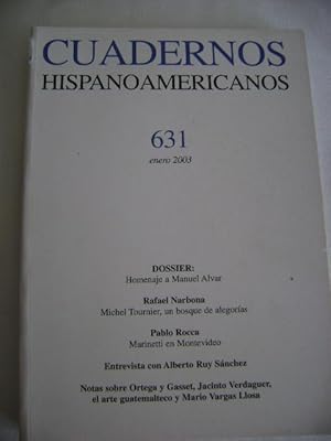 CUADERNOS HISPANOAMERICANOS. Volumen 631-enero 2003