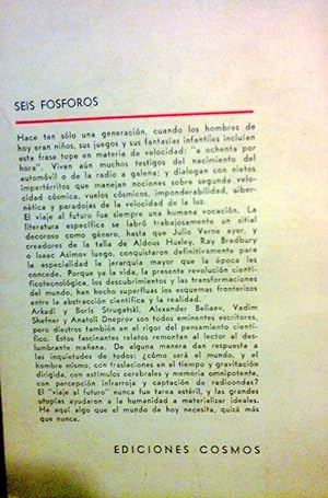 Imagen del vendedor de SEIS FOSFOROS, Relatos de Ciencia Ficcin. a la venta por DEL SUBURBIO  LIBROS- VENTA PARTICULAR
