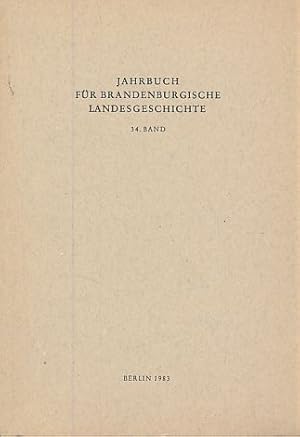 Imagen del vendedor de Jahrbuch fr Brandenburgische Landesgeschichte. 34. Band. Herausgegeben im Auftrage der Landesgeschichtlichen Vereinigung fr die Mark Brandenburg e. V. (gegr. 1884). a la venta por Fundus-Online GbR Borkert Schwarz Zerfa