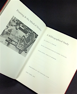 Seller image for Printing & the Mind of Merker: A Bibliographical Study. for sale by Jeff Maser, Bookseller - ABAA