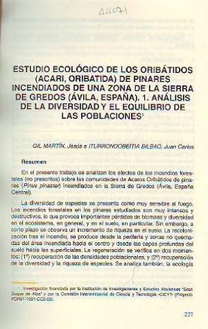 ESTUDIO ECOLOGICO DE LOS ORIBATIDOS (ACARI, ORIBATIDA) DE PINARES INCENCIADOS DE UNA ZONA DE LA S...