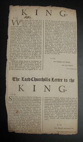 Bild des Verkufers fr Prince George's Letter to the King. The Lord Churchill's Letter to the King. zum Verkauf von William Matthews/The Haunted Bookshop