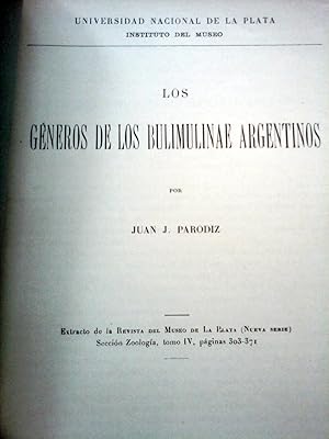 Seller image for GENEROS DE LOS BULIMULINAE ARGENTINOS for sale by DEL SUBURBIO  LIBROS- VENTA PARTICULAR