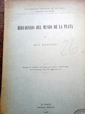 Imagen del vendedor de HIRUDINEOS DEL MUSEO DE LA PLATA a la venta por DEL SUBURBIO  LIBROS- VENTA PARTICULAR