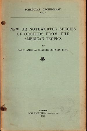 Bild des Verkufers fr Schedulae Orchidianae No. 8: New or Noteworthy Species of Orchids From the American Tropics zum Verkauf von Kenneth Mallory Bookseller ABAA