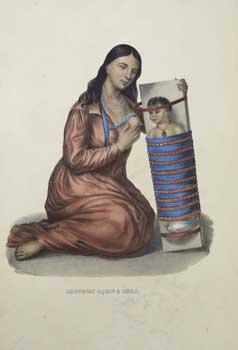 Chippeway Squaw & Child [Kneeling] from History of the Indian Tribes of North America. (First edi...