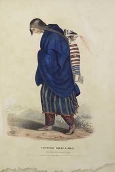 Bild des Verkufers fr Chippeway Squaw & Child [Walking] from History of the Indian Tribes of North America. (First edition) zum Verkauf von Wittenborn Art Books