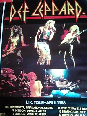Bild des Verkufers fr Def Leppard UK Tour Poster; April 1988 [Import] zum Verkauf von The Librarian's Books